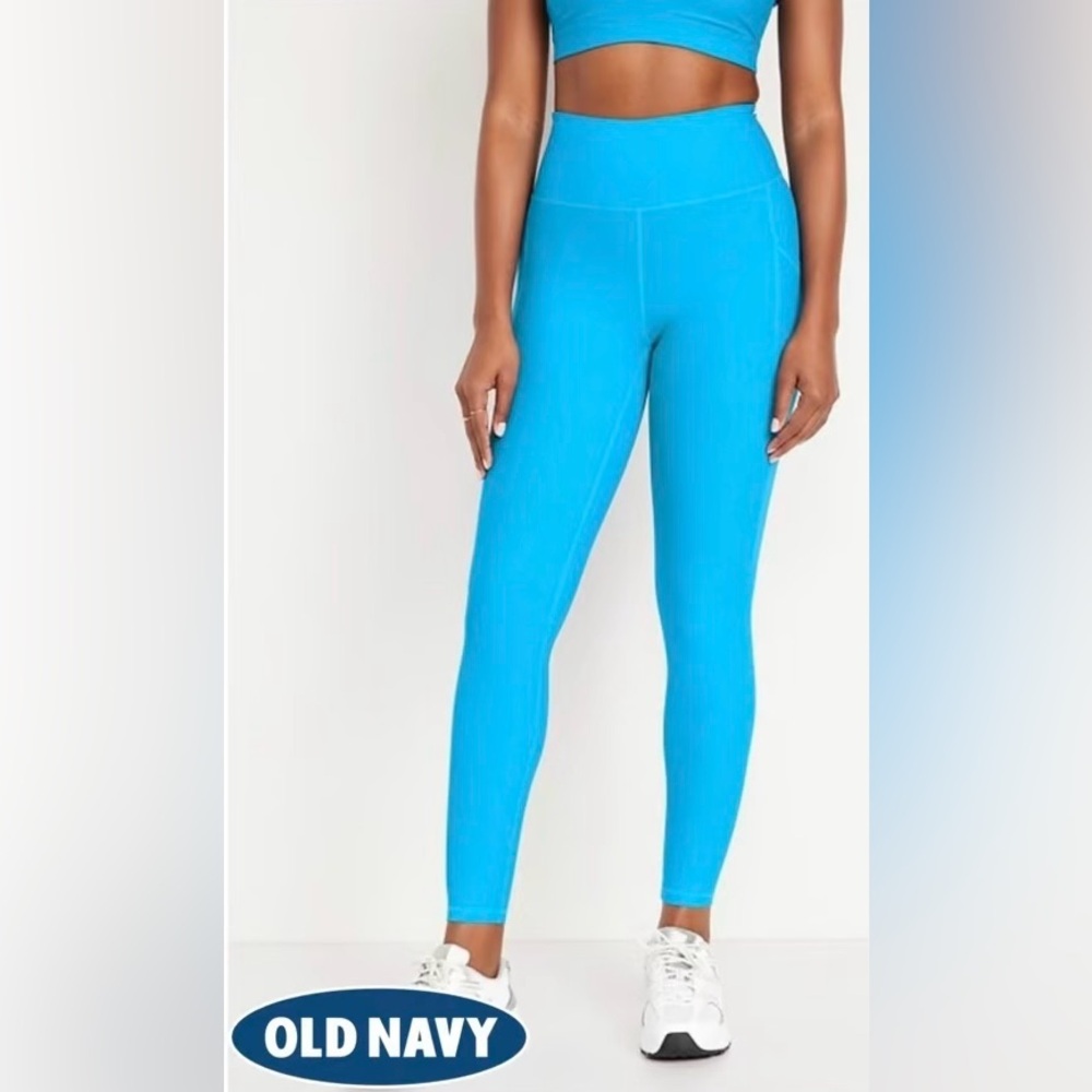NWT Old Navy High-Waisted PowerSoft 7/8 Length Side-Pocket Leggings